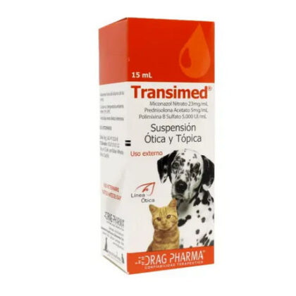 TRANSIMED suspensión ótica y tópica perros y gatos 15ml